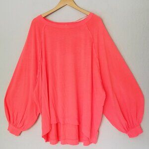 NEW Free People Movement She's Everything Solid Long-Sleeve Top L Pink Rose $68